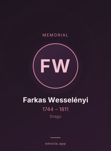Memorial portrait of Farkas Wesselényi
