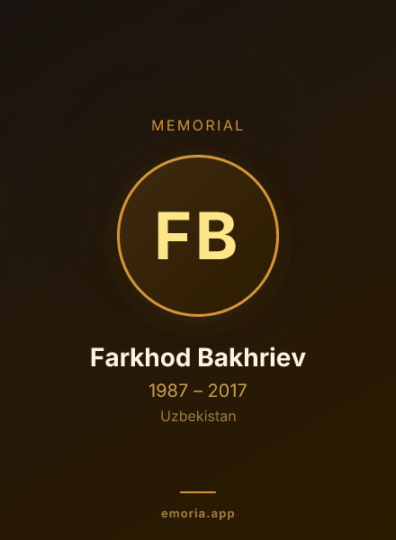 Memorial portrait of Farkhod Bakhriev