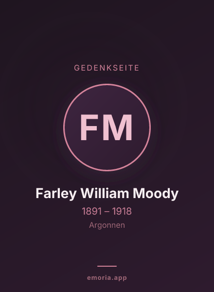 Gedenkportrait von Farley William Moody