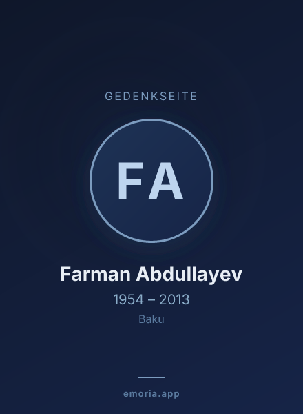 Gedenkportrait von Farman Abdullayev