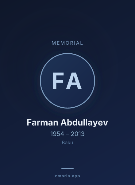Memorial portrait of Farman Abdullayev