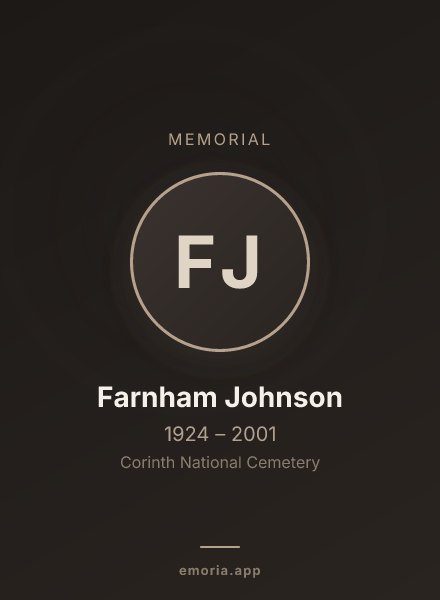 Memorial portrait of Farnham Johnson