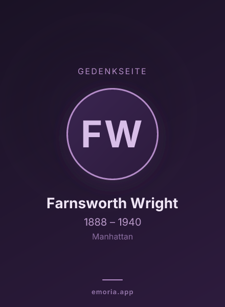 Gedenkportrait von Farnsworth Wright