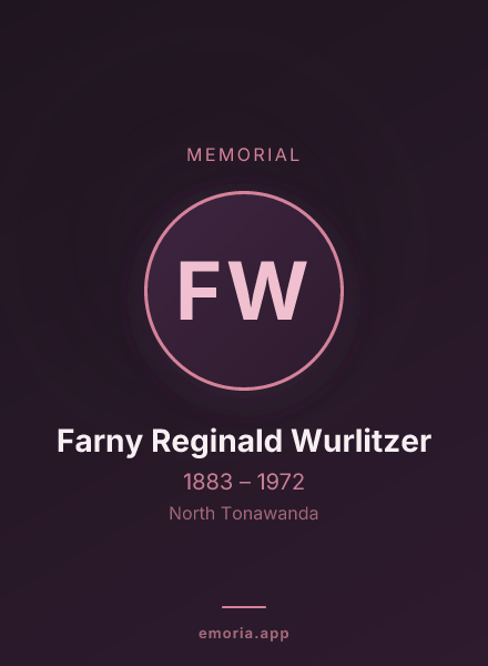Memorial portrait of Farny Reginald Wurlitzer