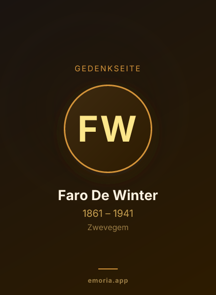 Gedenkportrait von Faro De Winter