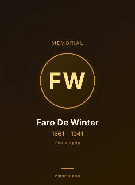 Memorial portrait of Faro De Winter
