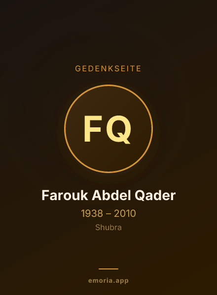 Gedenkportrait von Farouk Abdel Qader