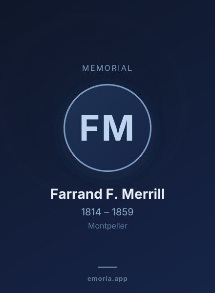 Memorial portrait of Farrand F. Merrill