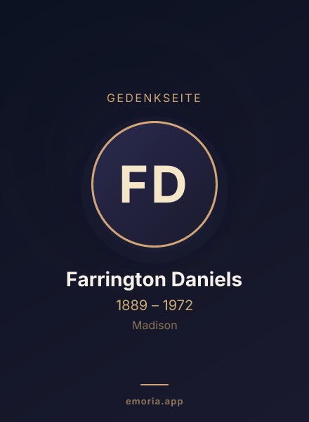 Gedenkportrait von Farrington Daniels