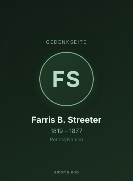 Gedenkportrait von Farris B. Streeter