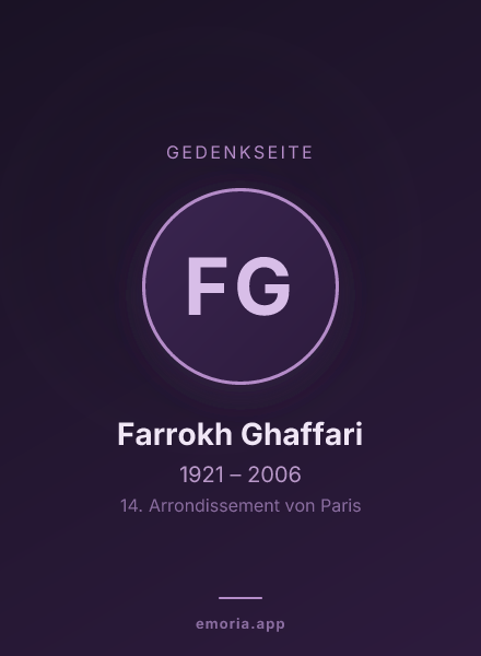 Gedenkportrait von Farrokh Ghaffari