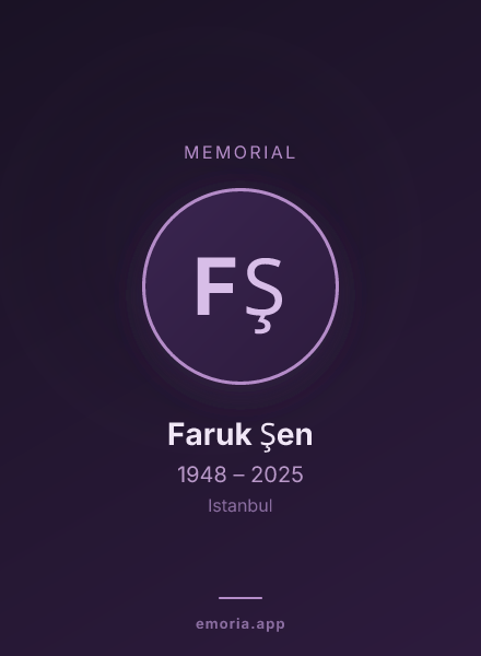 Memorial portrait of Faruk Şen