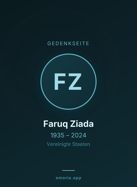 Gedenkportrait von Faruq Ziada