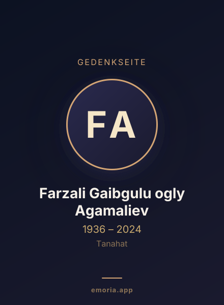 Gedenkportrait von Farzali Gaibgulu ogly Agamaliev