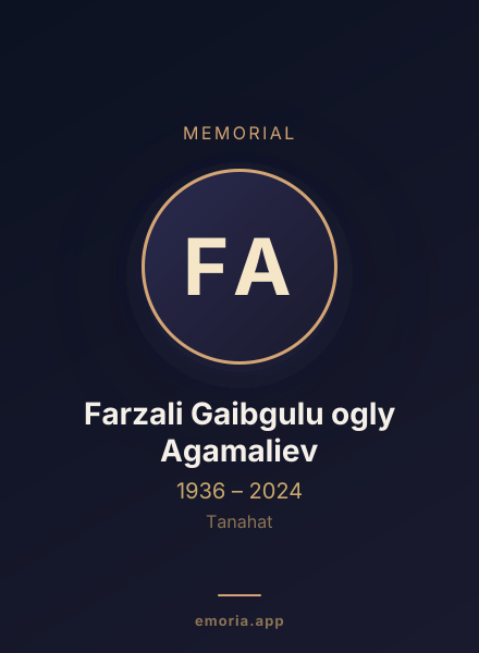 Memorial portrait of Farzali Gaibgulu ogly Agamaliev