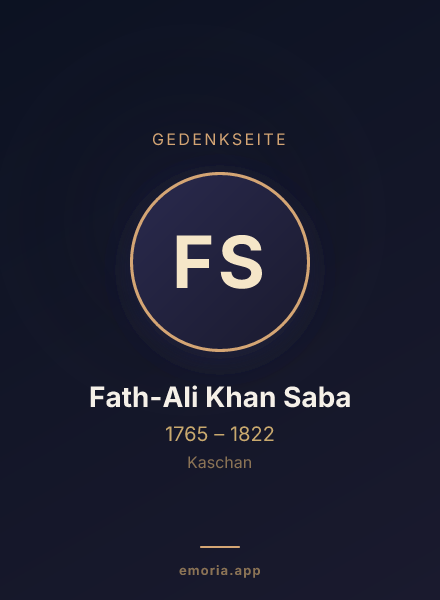 Gedenkportrait von Fath-Ali Khan Saba