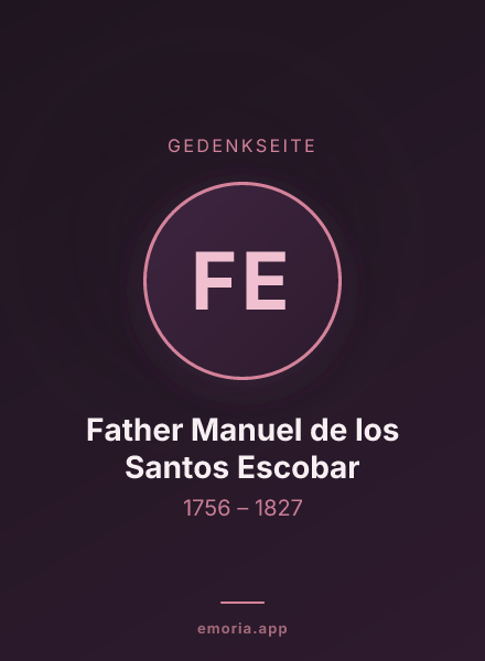 Gedenkportrait von Father Manuel de los Santos Escobar