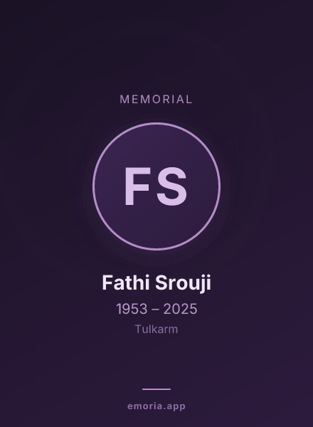 Memorial portrait of Fathi Srouji