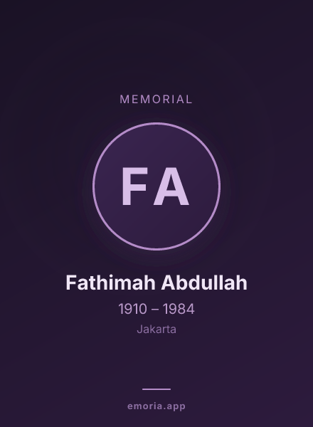 Memorial portrait of Fathimah Abdullah