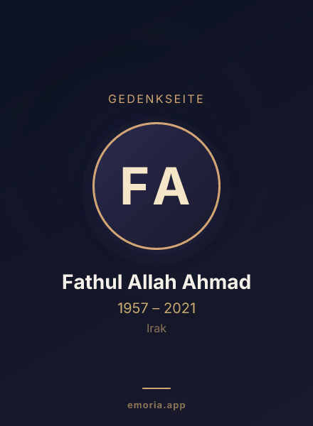 Gedenkportrait von Fathul Allah Ahmad