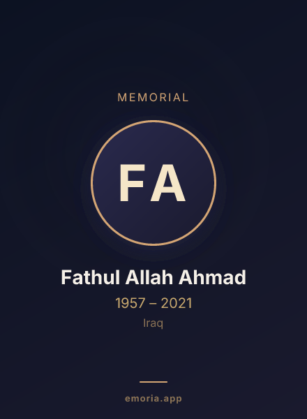 Memorial portrait of Fathul Allah Ahmad