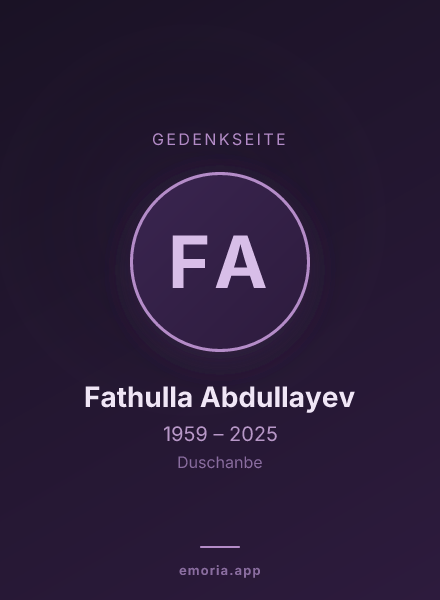 Gedenkportrait von Fathulla Abdullayev