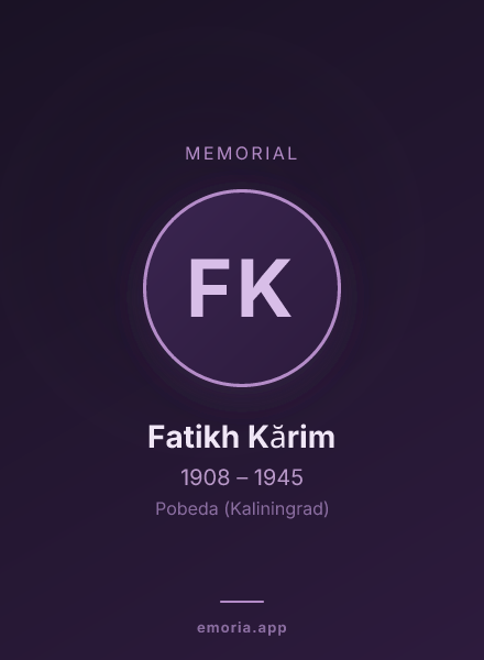 Memorial portrait of Fatikh Kărim