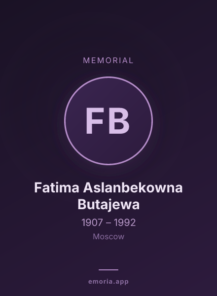 Memorial portrait of Fatima Aslanbekowna Butajewa