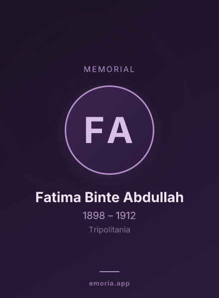 Memorial portrait of Fatima Binte Abdullah
