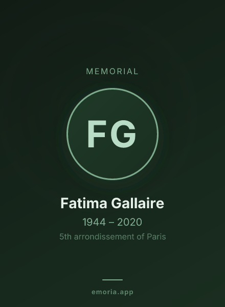 Memorial portrait of Fatima Gallaire