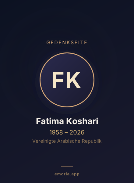 Gedenkportrait von Fatima Koshari