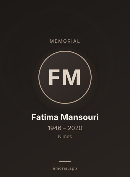 Memorial portrait of Fatima Mansouri