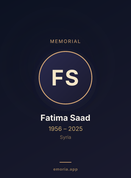 Memorial portrait of Fatima Saad