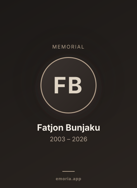 Memorial portrait of Fatjon Bunjaku