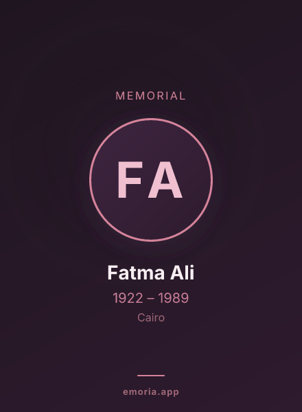 Memorial portrait of Fatma Ali