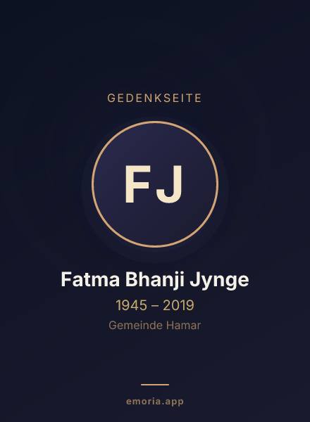Gedenkportrait von Fatma Bhanji Jynge