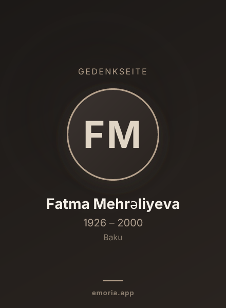 Gedenkportrait von Fatma Mehrəliyeva