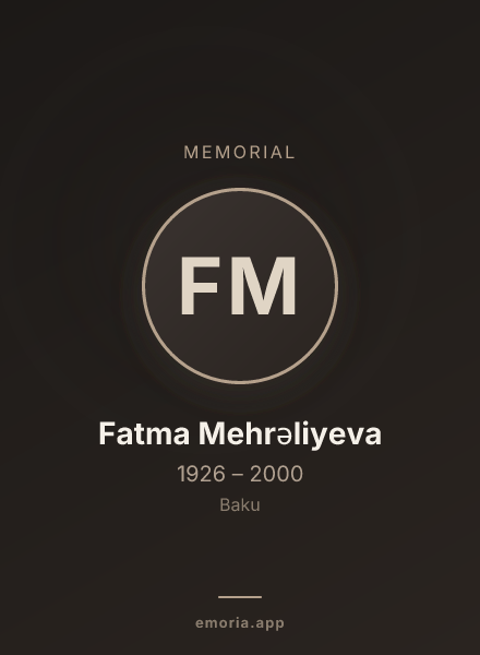 Memorial portrait of Fatma Mehrəliyeva