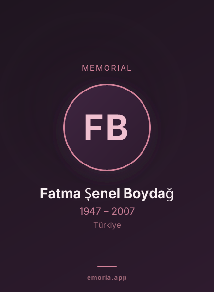 Memorial portrait of Fatma Şenel Boydağ