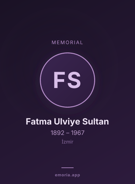 Memorial portrait of Fatma Ulviye Sultan