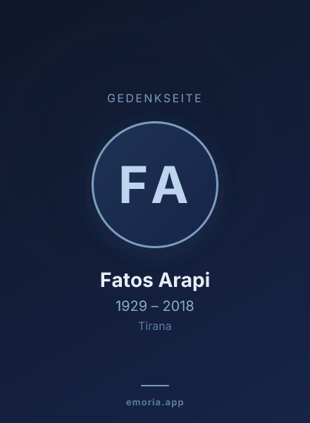 Gedenkportrait von Fatos Arapi
