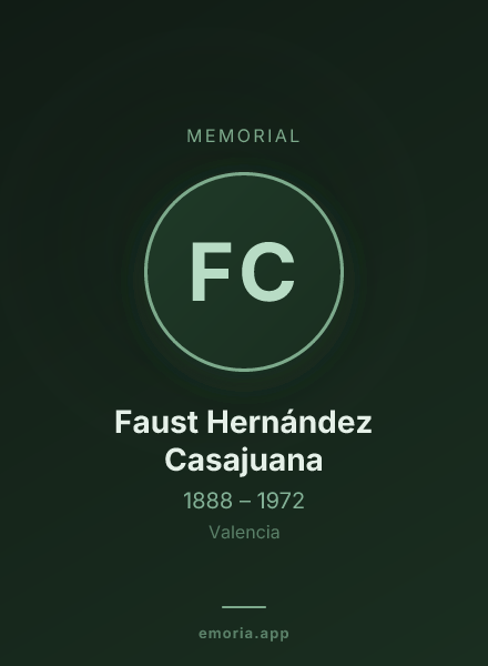 Memorial portrait of Faust Hernández Casajuana