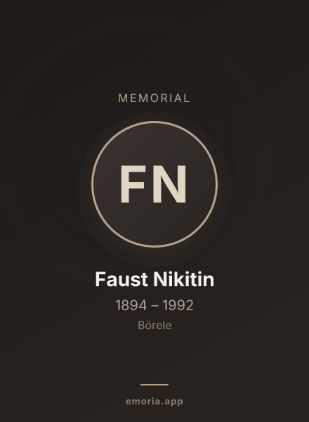 Memorial portrait of Faust Nikitin