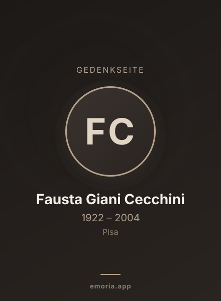 Gedenkportrait von Fausta Giani Cecchini