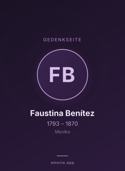 Gedenkportrait von Faustina Benítez