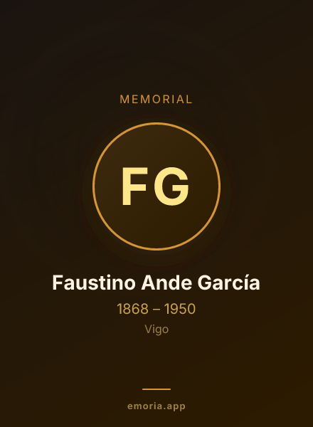 Memorial portrait of Faustino Ande García