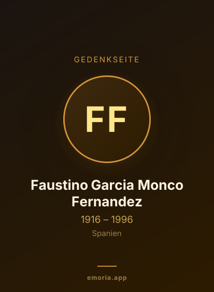 Gedenkportrait von Faustino Garcia Monco Fernandez