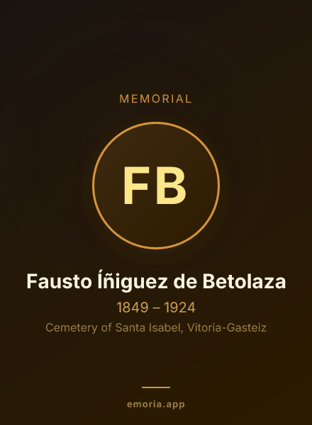 Memorial portrait of Fausto Íñiguez de Betolaza