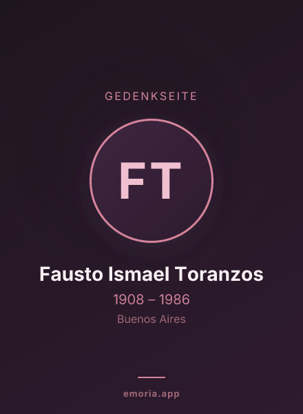 Gedenkportrait von Fausto Ismael Toranzos