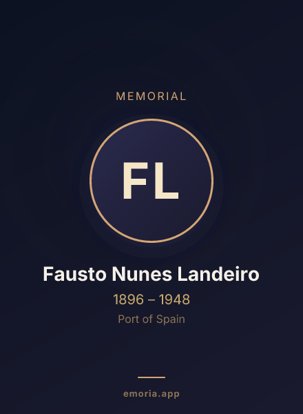 Memorial portrait of Fausto Nunes Landeiro